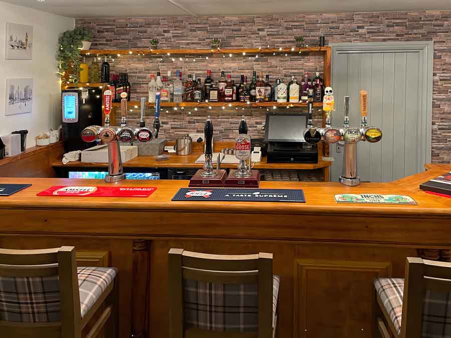View of the bar and dining room at the Crown Inn Cholderton